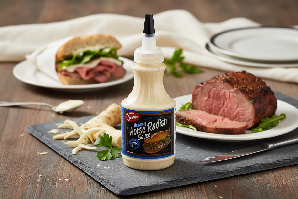 Beano's Heavenly Horse Radish Sauce product scene