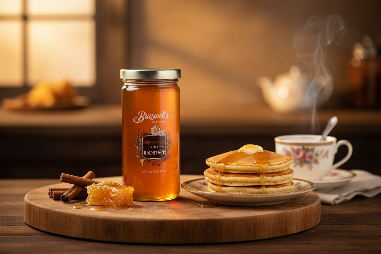 Braswell's Cinnamon Flavoured Honey product scene
