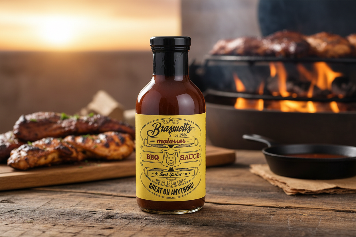 Braswell's Sweet Mesquite Molasses BBQ Sauce product scene