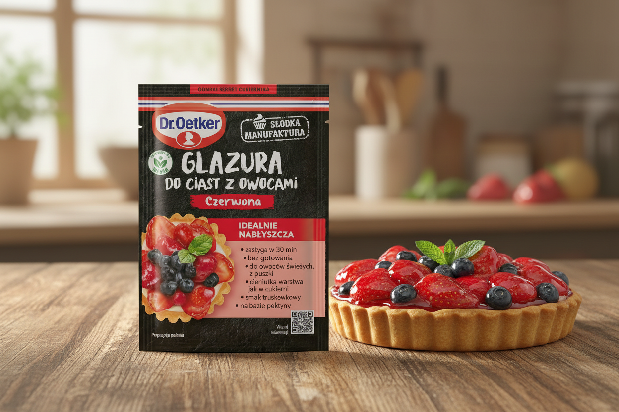 Dr. Oetker Glazura Czerwona standing upright