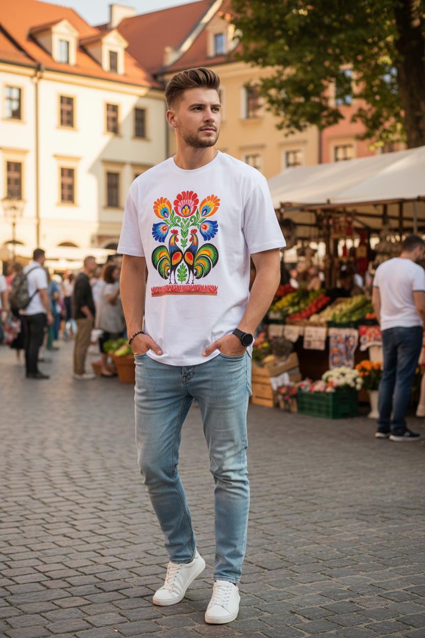 Folkstar Two Roosters T-Shirt new model