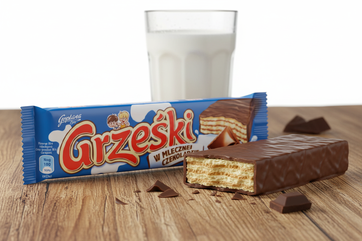 Goplana Grzeski Milk Chocolate Wafer Bar with fresh styling