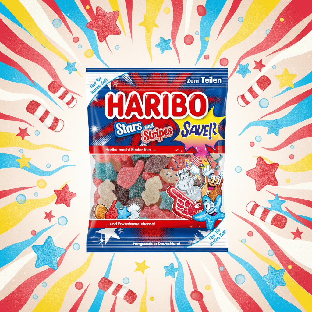 Haribo Stars and Stripes Sauer Background