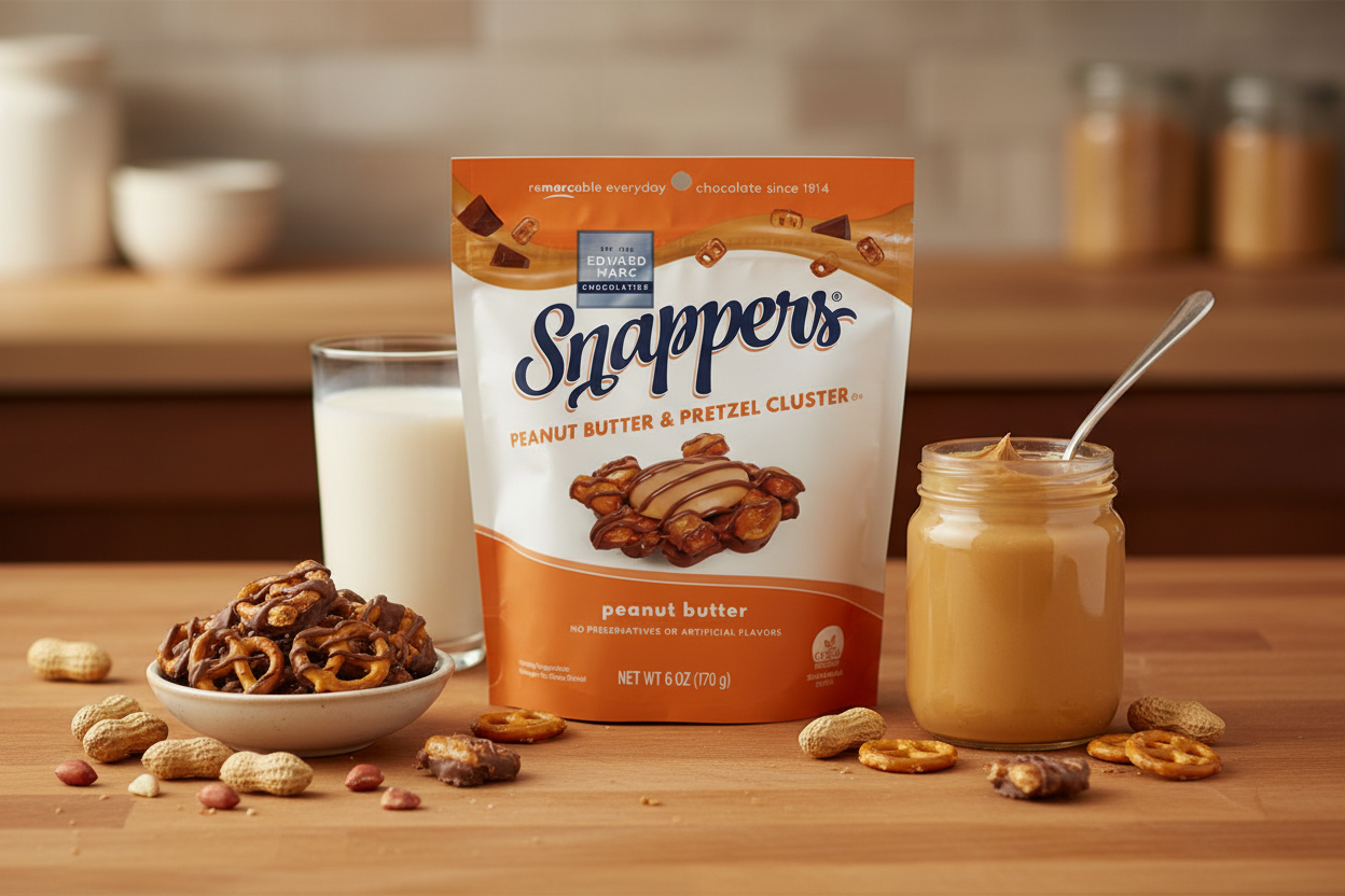Snappers Peanut Butter Pretzel Clusters with peanuts