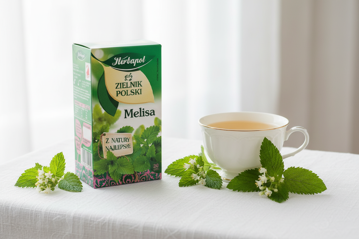 Herbapol Melisa lemon balm tea lifestyle scene