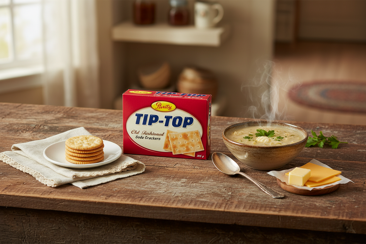 Purity Tip-Top Soda Crackers with soup