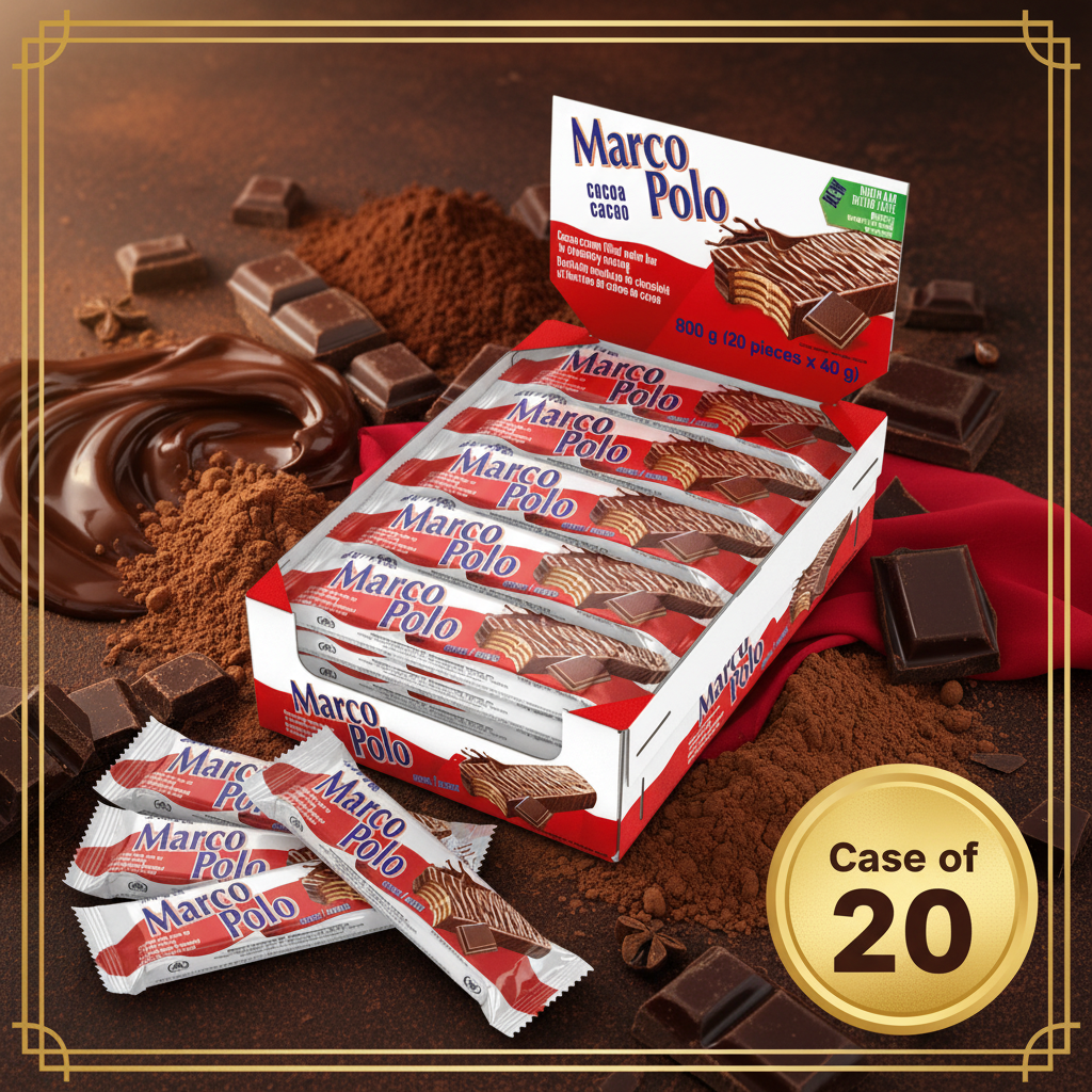 Marco Polo Cocoa Wafer Bars Case of 20