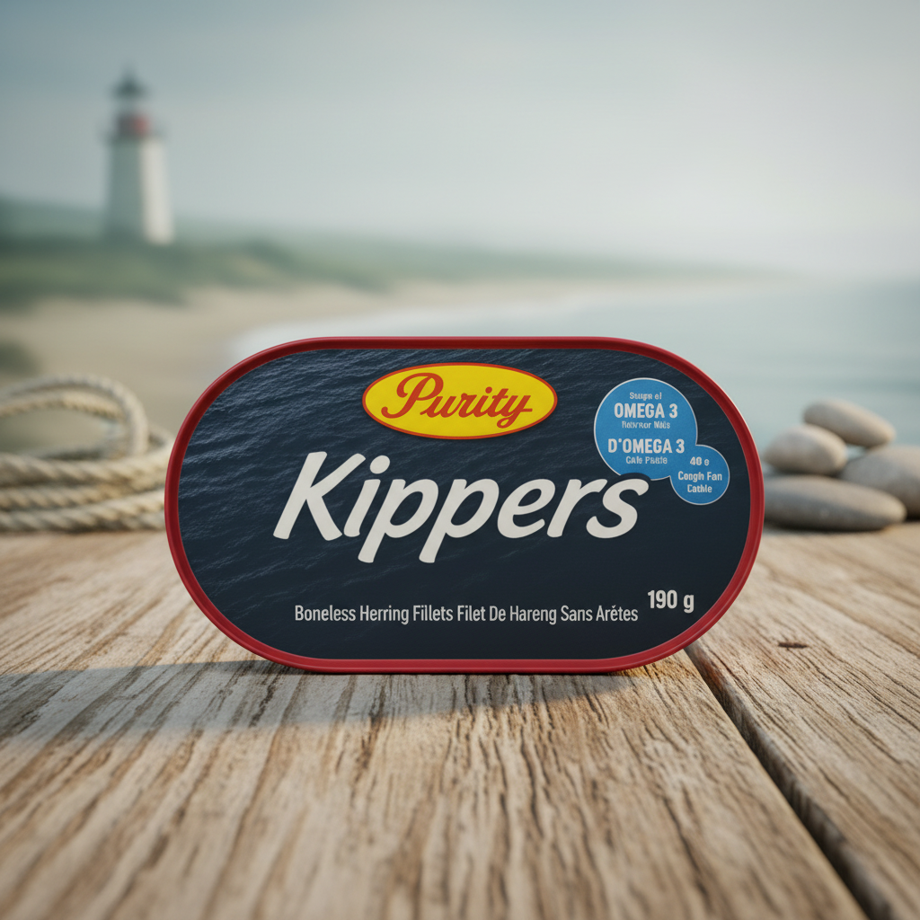 Purity Kippers tin with premium background