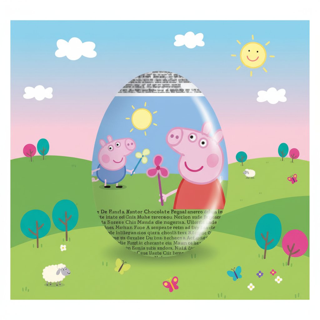 Peppa Pig Surprise Egg with cheerful background