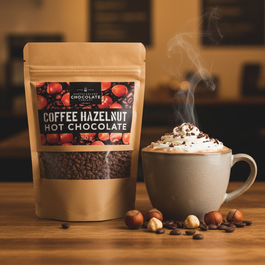 Coffee Hazelnut Hot Chocolate – warm cafe lifestyle scene