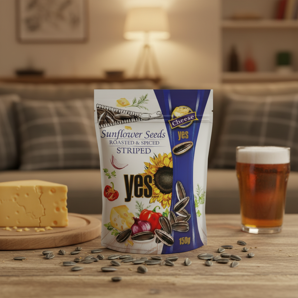 YES Cheese Flavour Striped Sunflower Seeds lifestyle photo