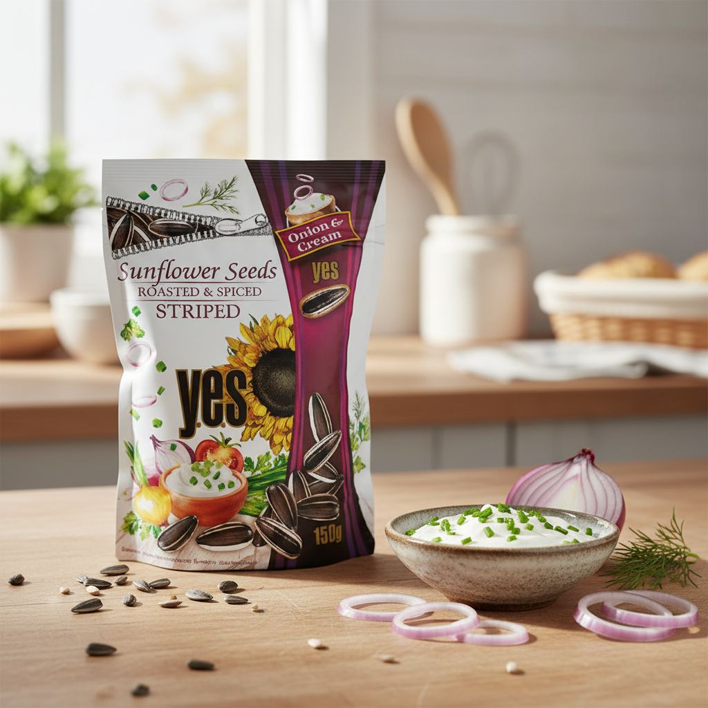 YES Onion & Cream Striped Sunflower Seeds lifestyle photo