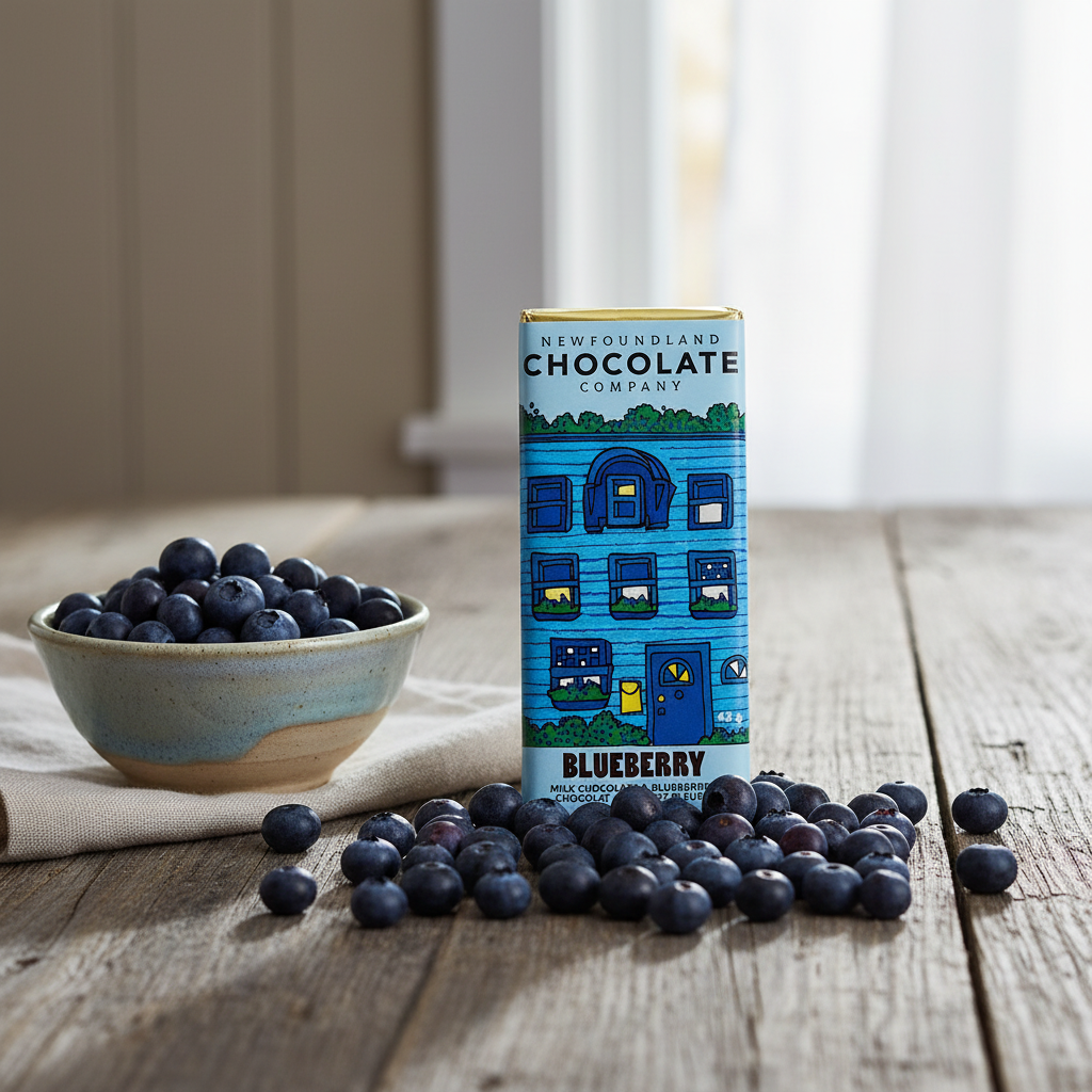 Newfoundland Chocolate Company Blueberry – Atlantic cottage lifestyle scene