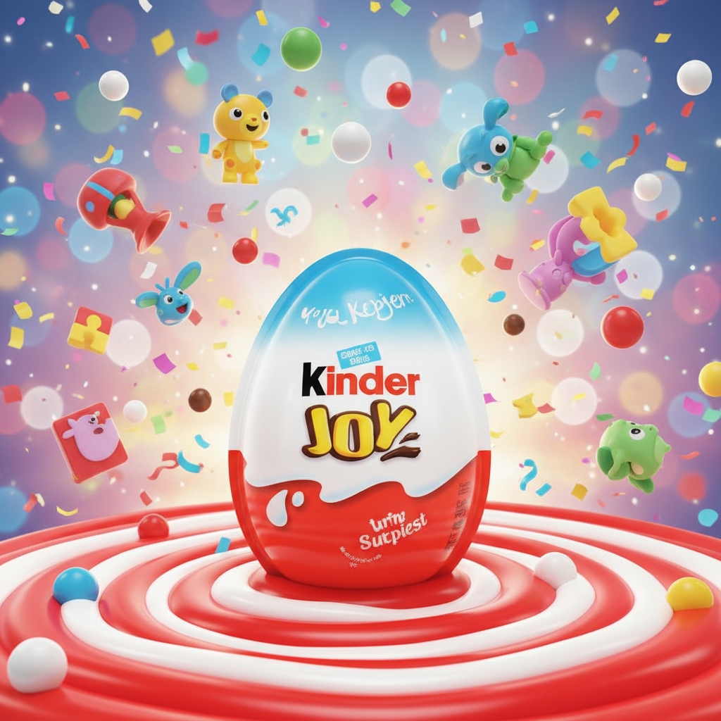 Kinder Joy Egg with playful background
