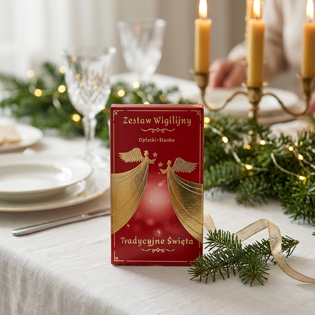 Polish Christmas Eve set on a traditional holiday dining table