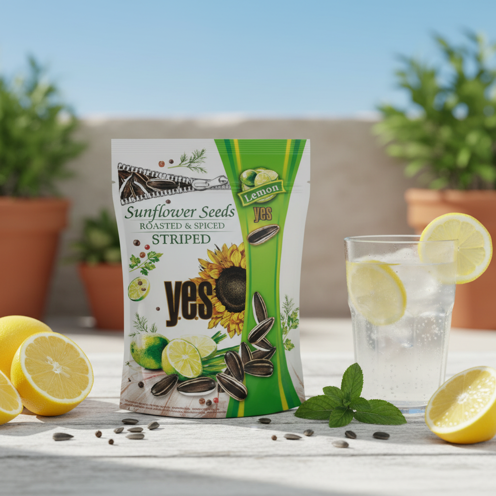 YES Lemon Striped Sunflower Seeds lifestyle photo