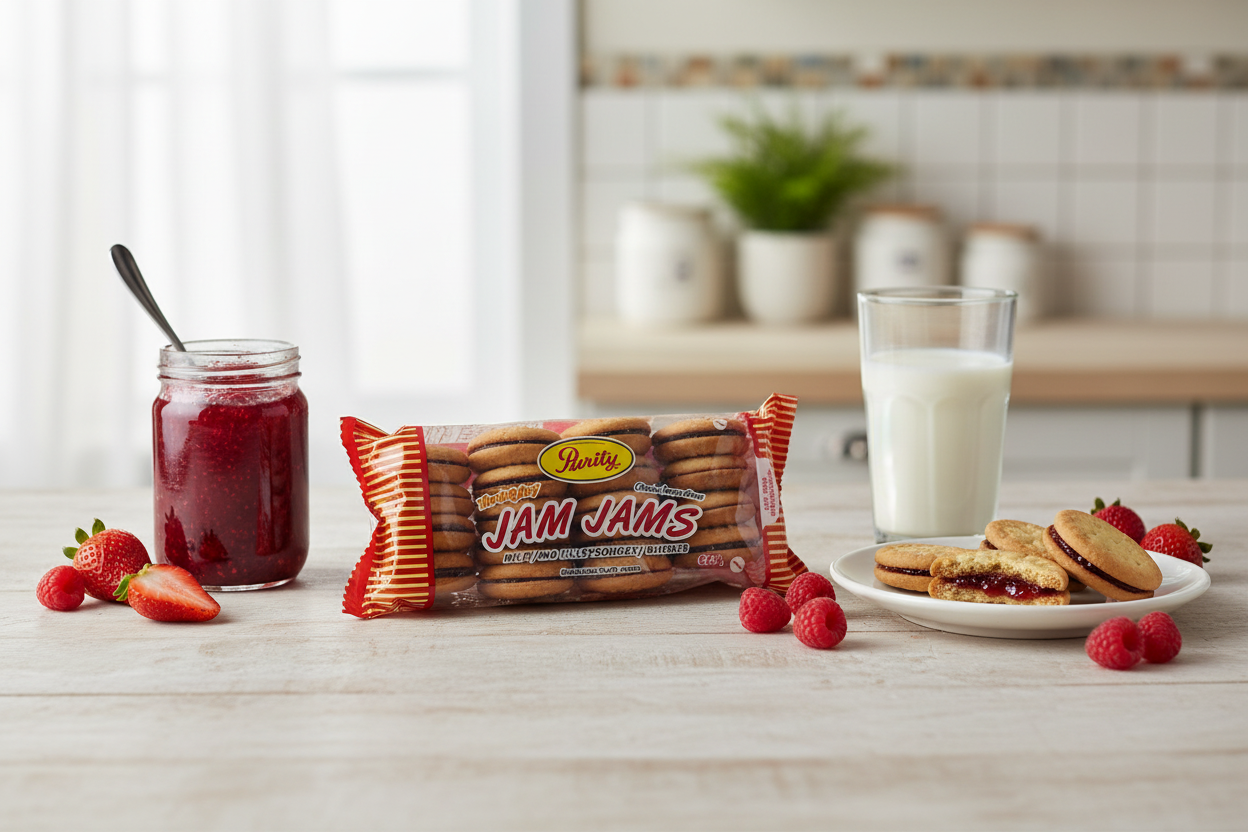 Purity Jam Jams with fresh berries and jam