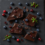 Wicked Wildberry Dark Chocolate Bark – moody wildberry lifestyle scene