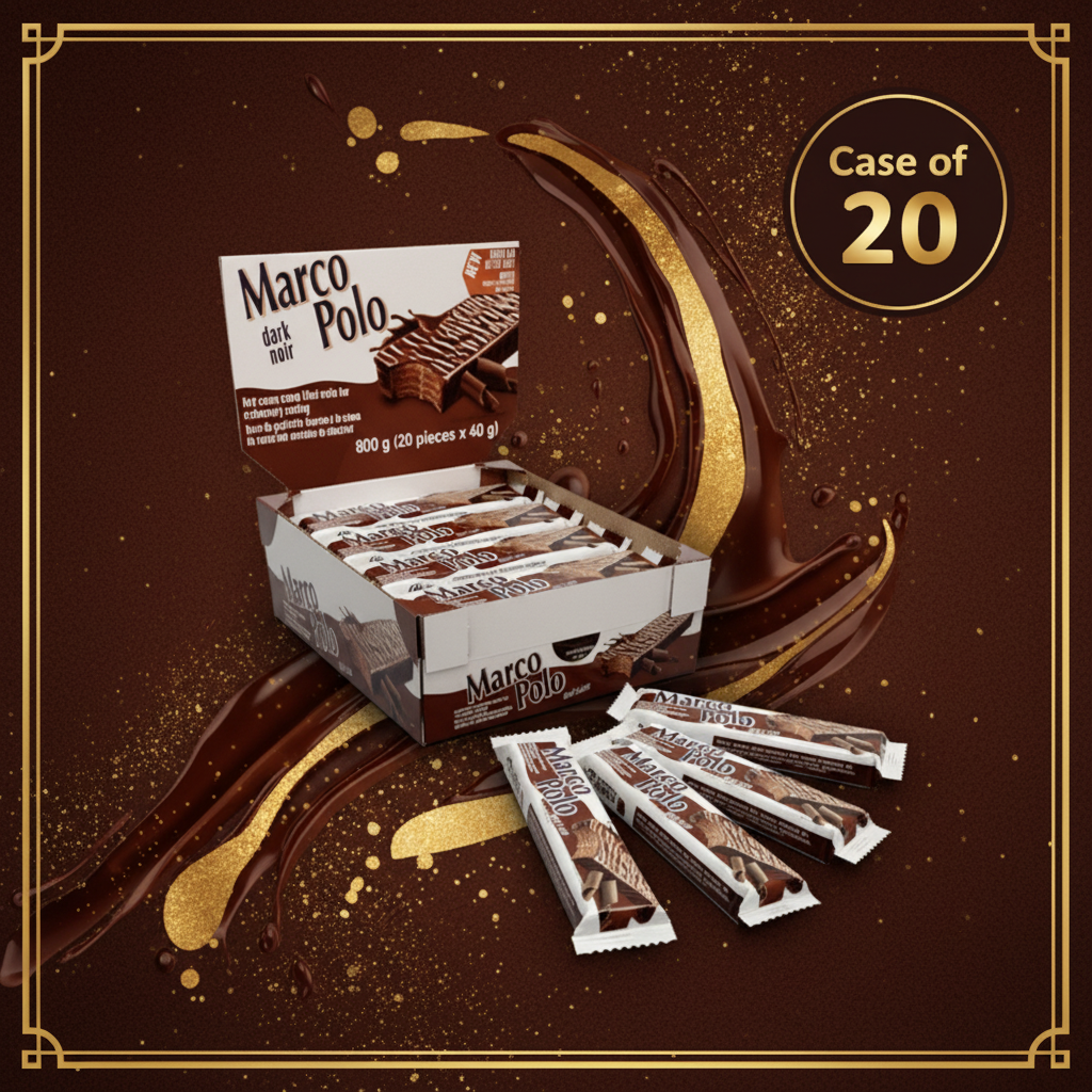Marco Polo Dark Noir Wafer Bars Case of 20