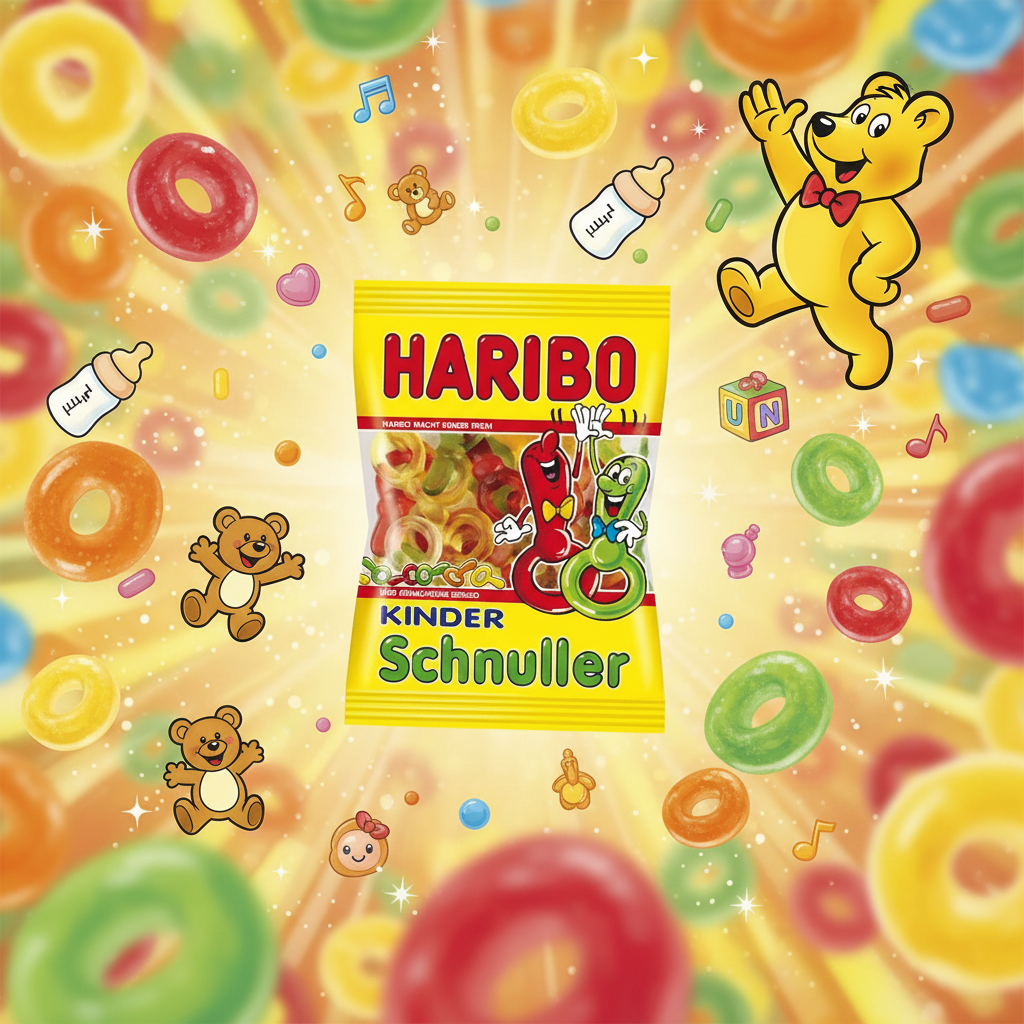 Haribo Kinder Schnuller with playful background
