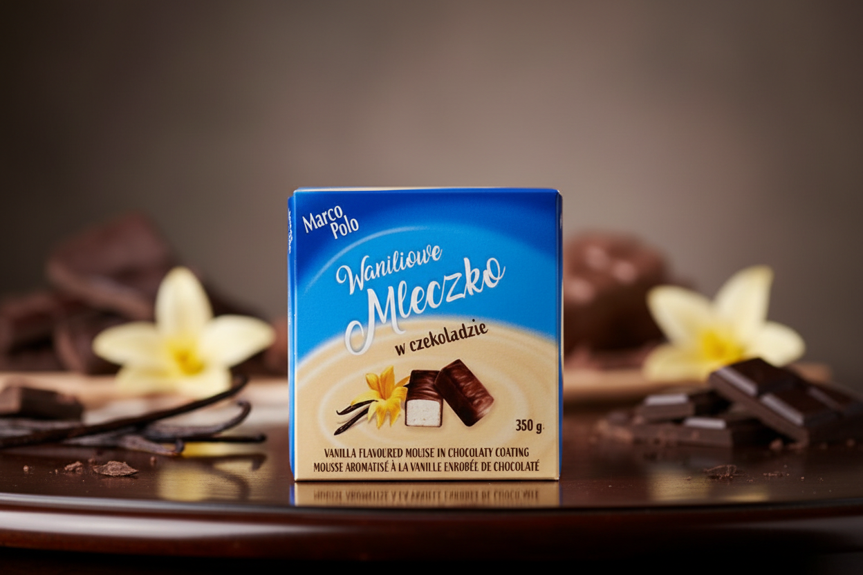 Marco Polo vanilla mousse chocolate with vanilla pods