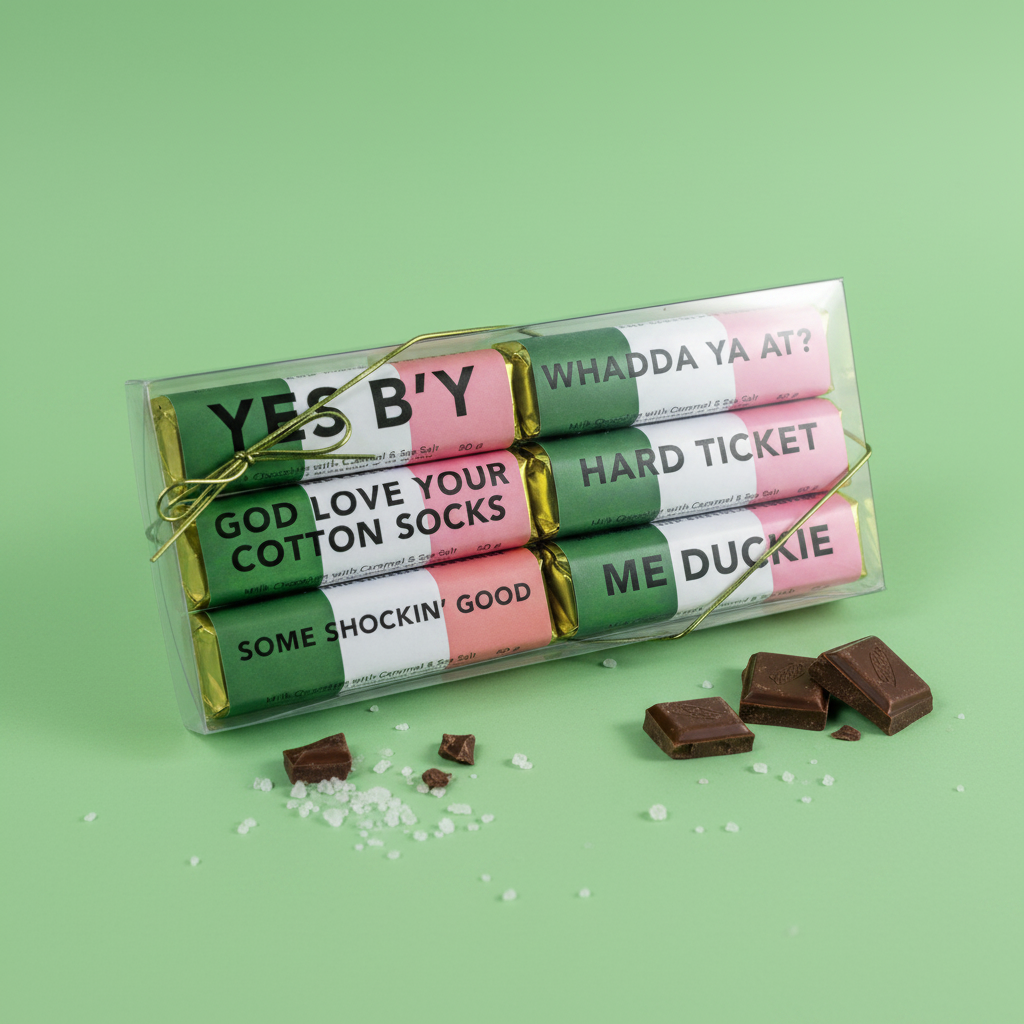 Newfoundland Sayings Bar Set – gift box lifestyle scene on sage green