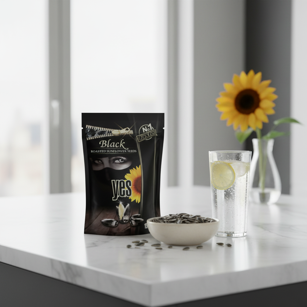 Black YES Roasted Sunflower Seeds lifestyle photo