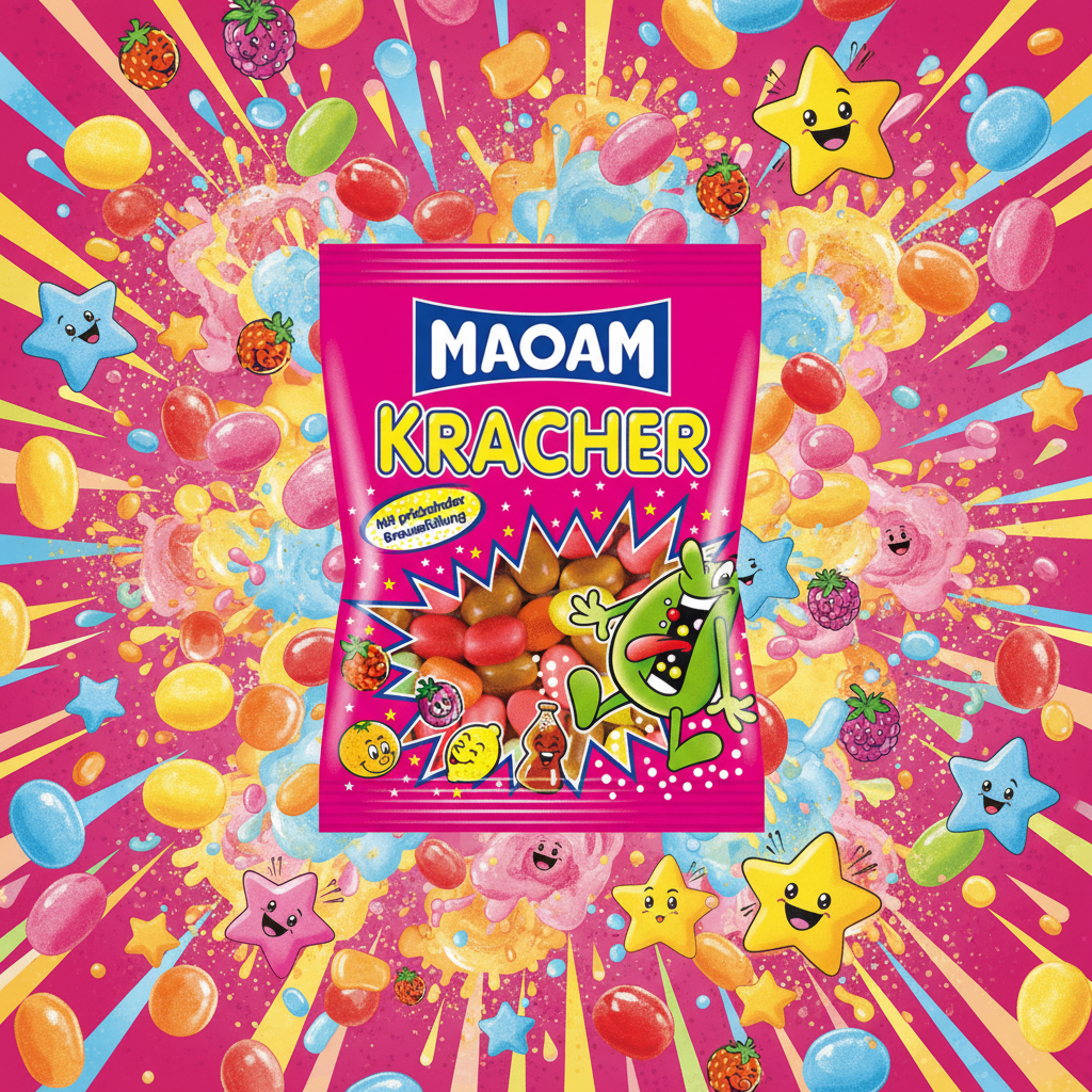 Maoam Kracher with explosive background