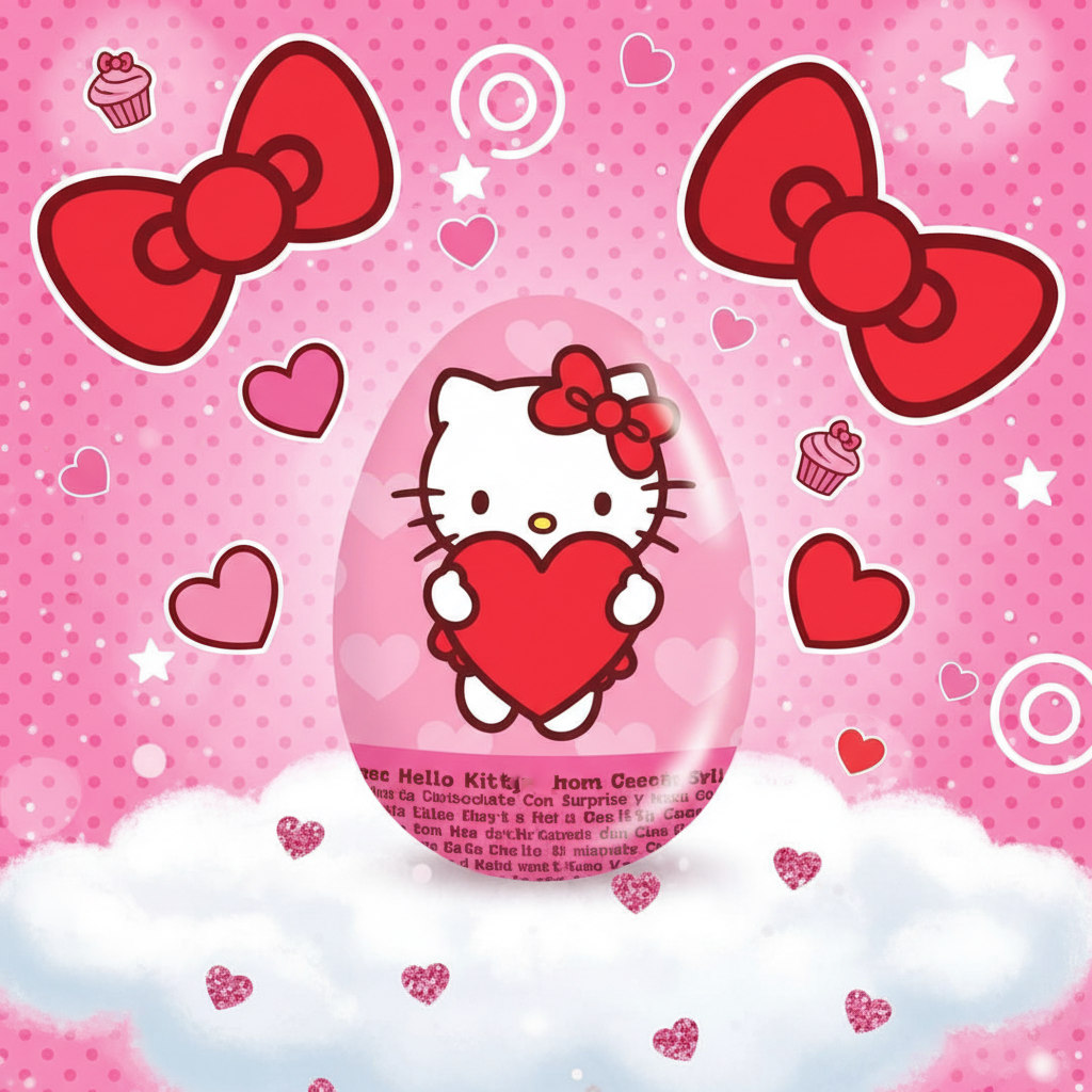 Hello Kitty Surprise Egg with kawaii background