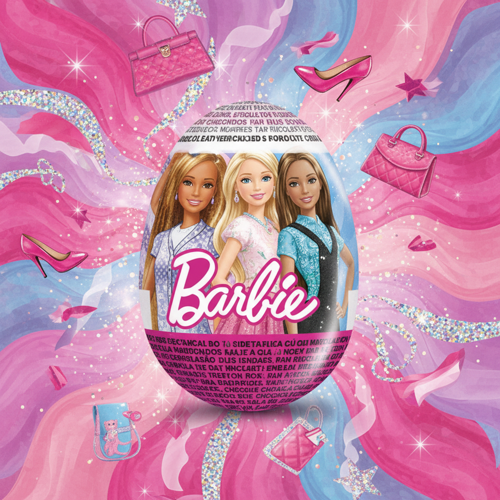 Barbie Surprise Egg with glamorous background