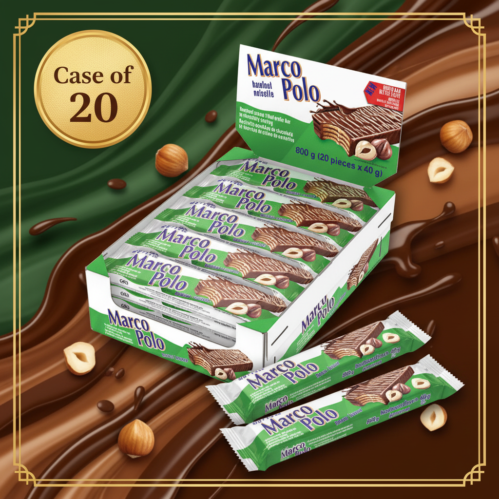 Marco Polo Hazelnut Wafer Bars Case of 20
