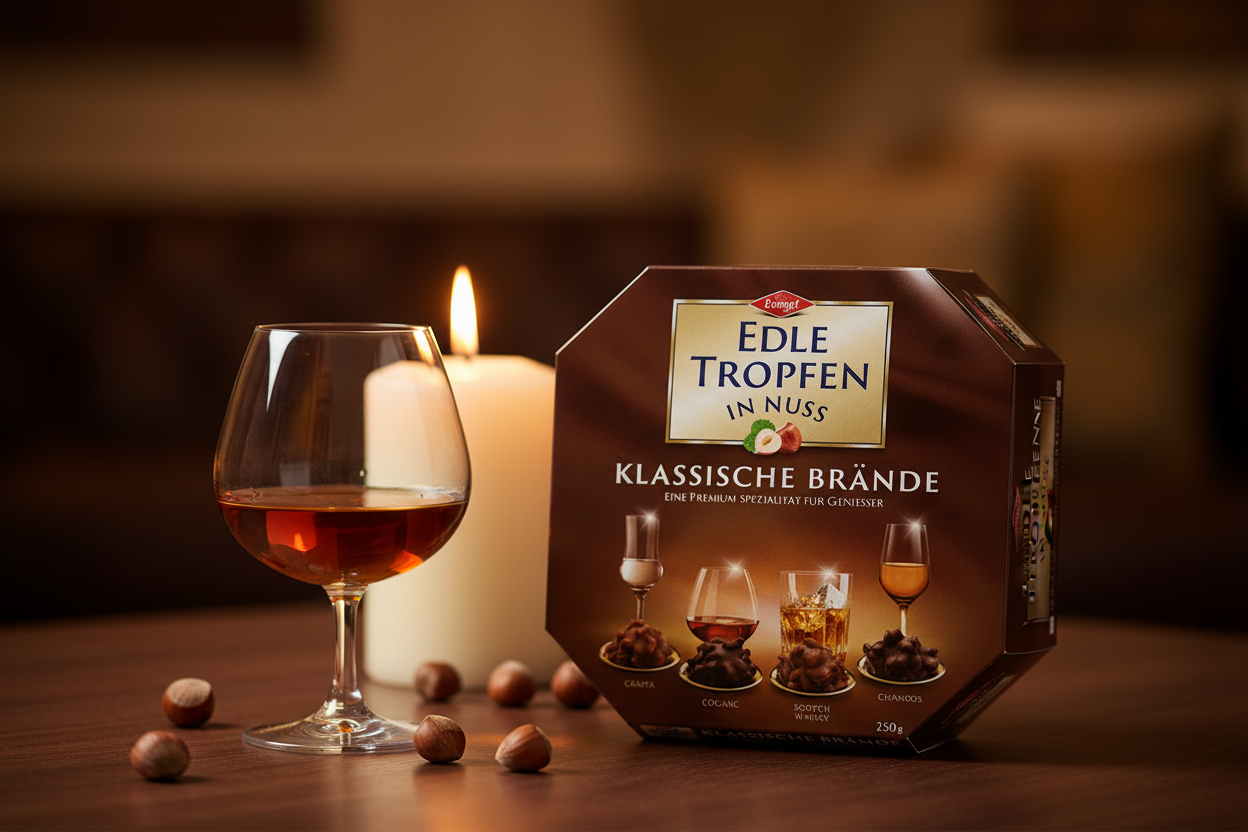 Edle Tropfen in Nuss lifestyle scene