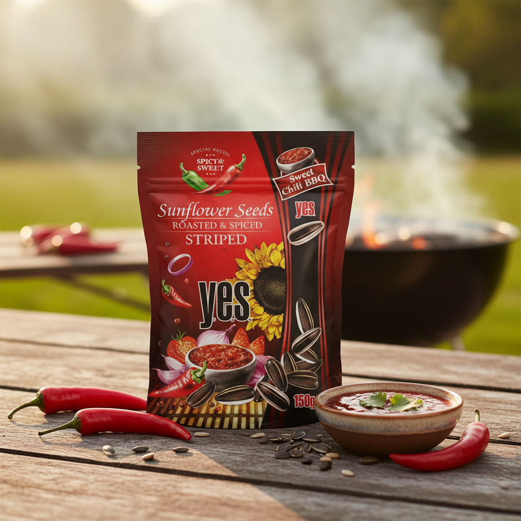 YES Sweet Chilli BBQ Striped Sunflower Seeds lifestyle photo