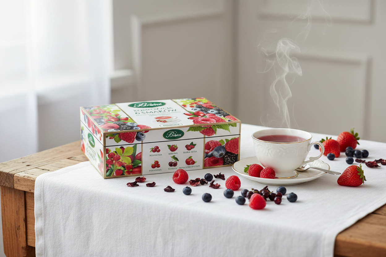 Bifix 6-flavour berry tea lifestyle scene