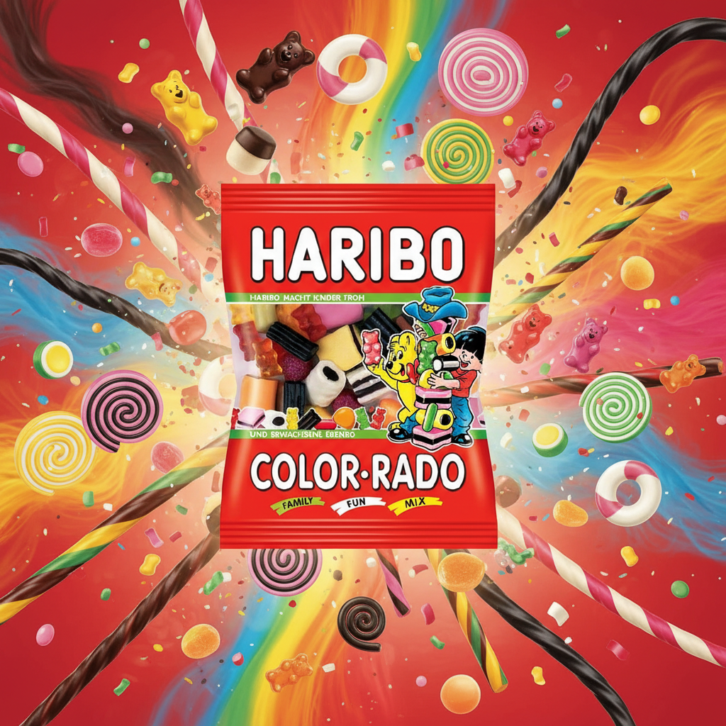 Haribo Color-Rado with colorful background