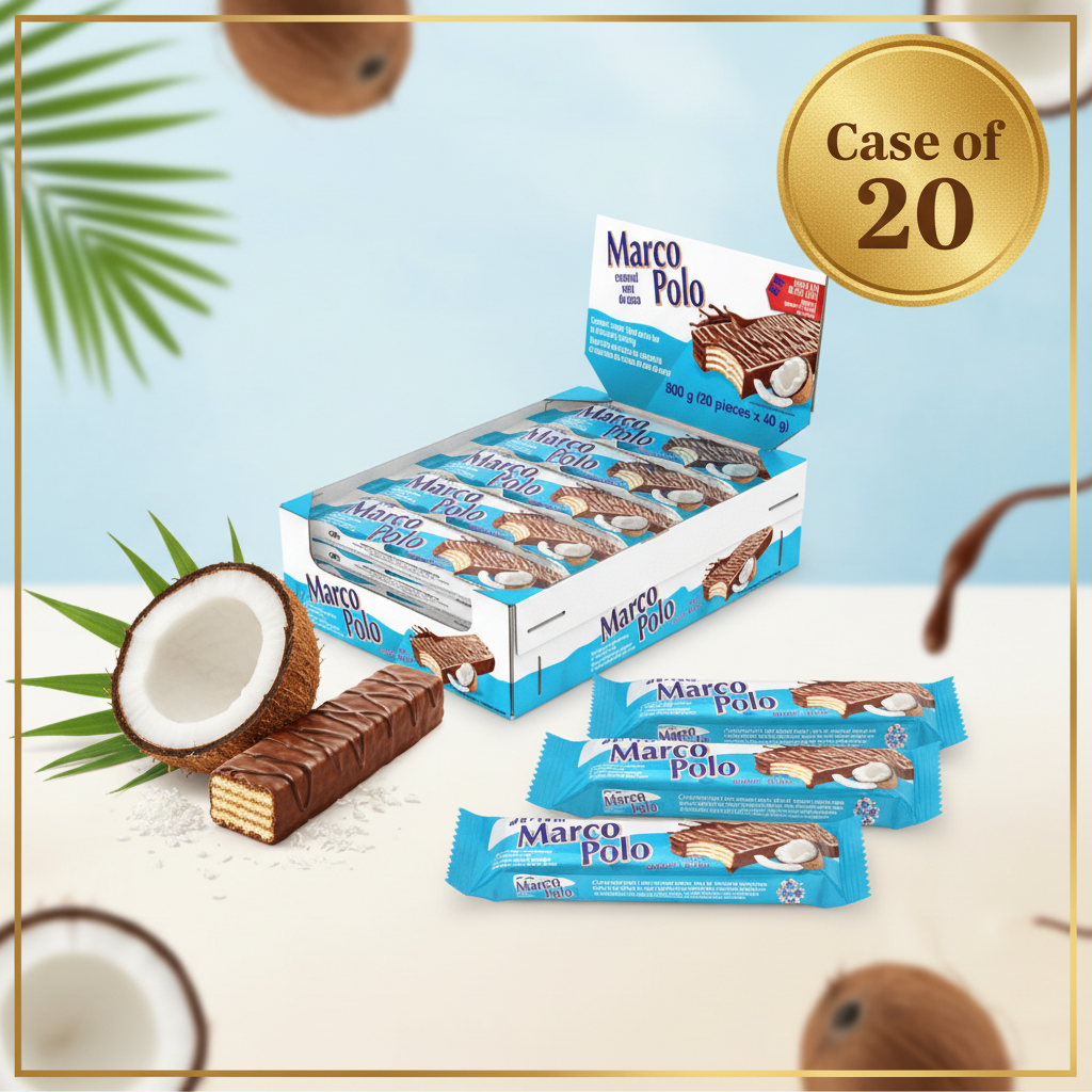 Marco Polo Coconut Wafer Bars Case of 20