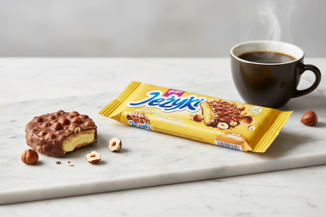 Jeżyki Advocat Round Wafer Bar on clean modern surface
