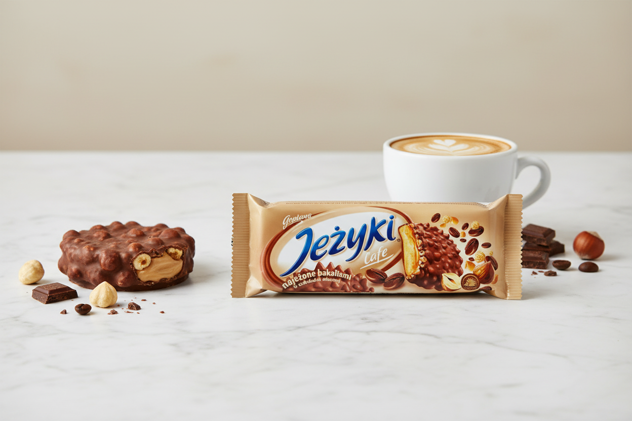 Jeżyki Café Wafer Bar on clean modern surface