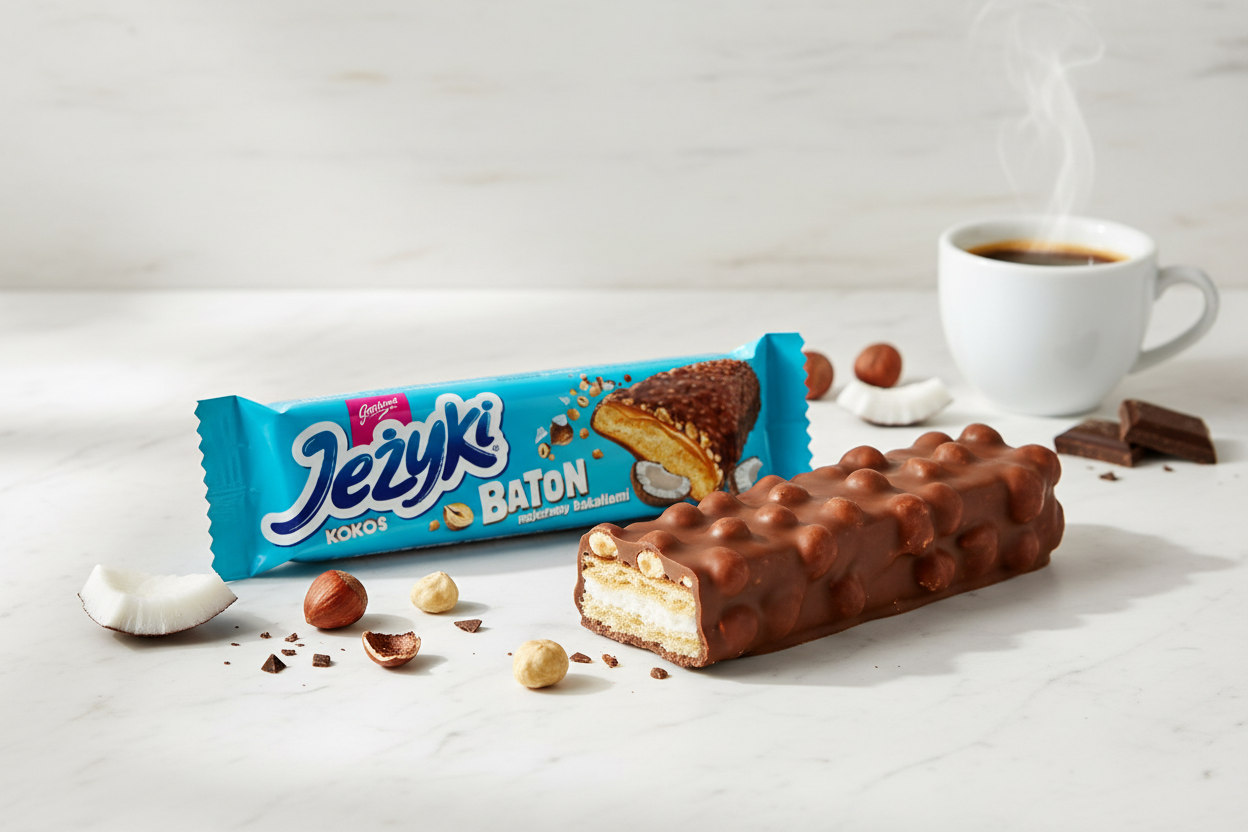 Jeżyki Coconut Baton matching package design