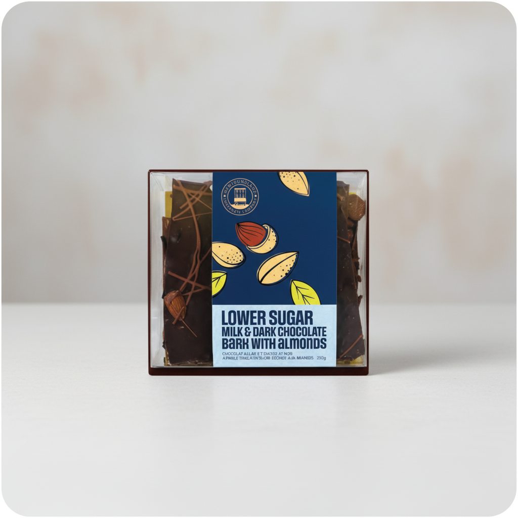 Lower Sugar Milk & Dark Chocolate Bark – Clean Background
