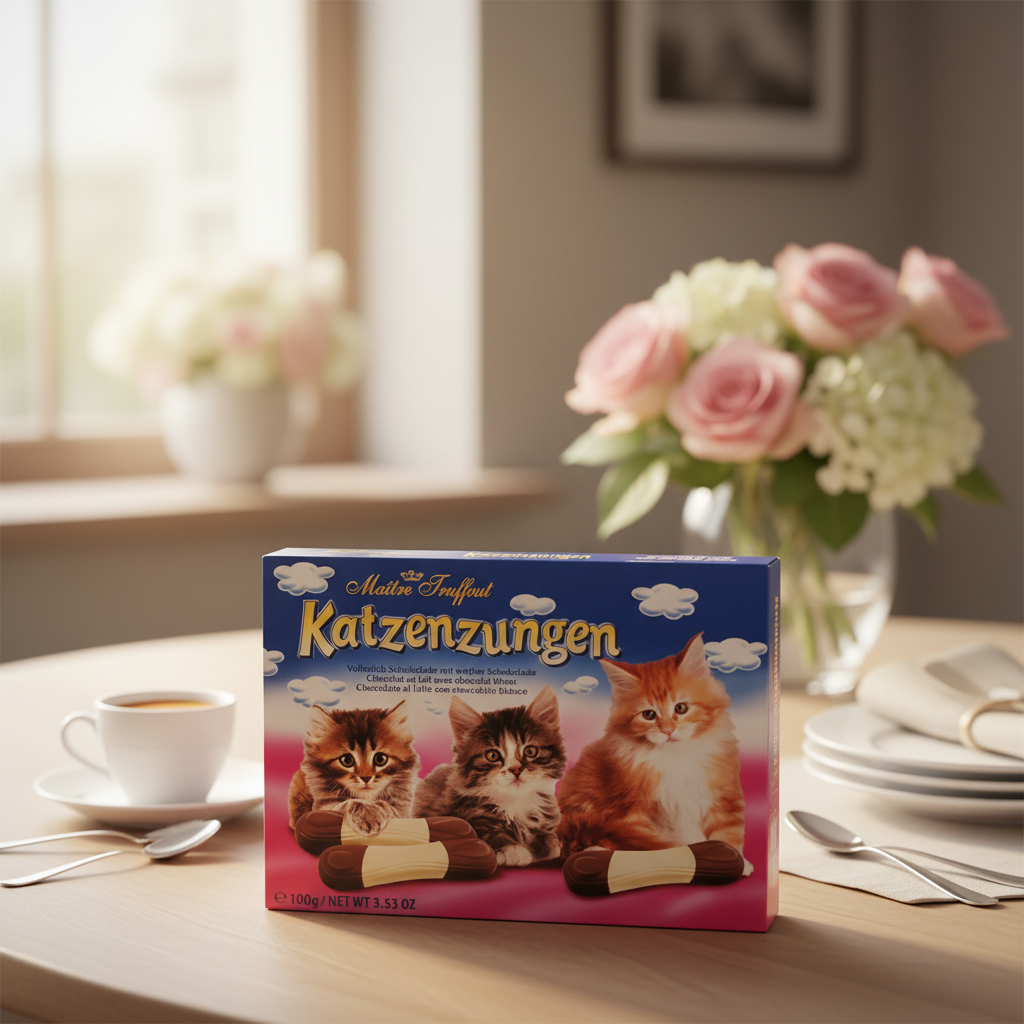 Maitre Truffout Katzenzungen White Chocolate - Product Forward