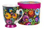 Łowicz black mug + pink box