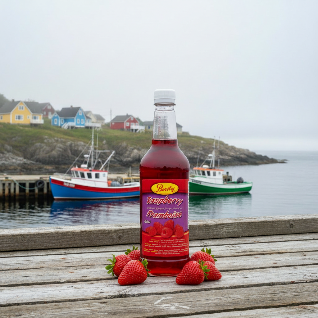 Purity Strawberry Fraise Syrup - Newfoundland Background