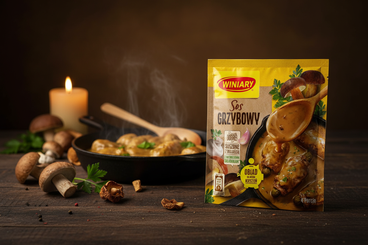 Winiary Sos Grzybowy – Lifestyle with Background