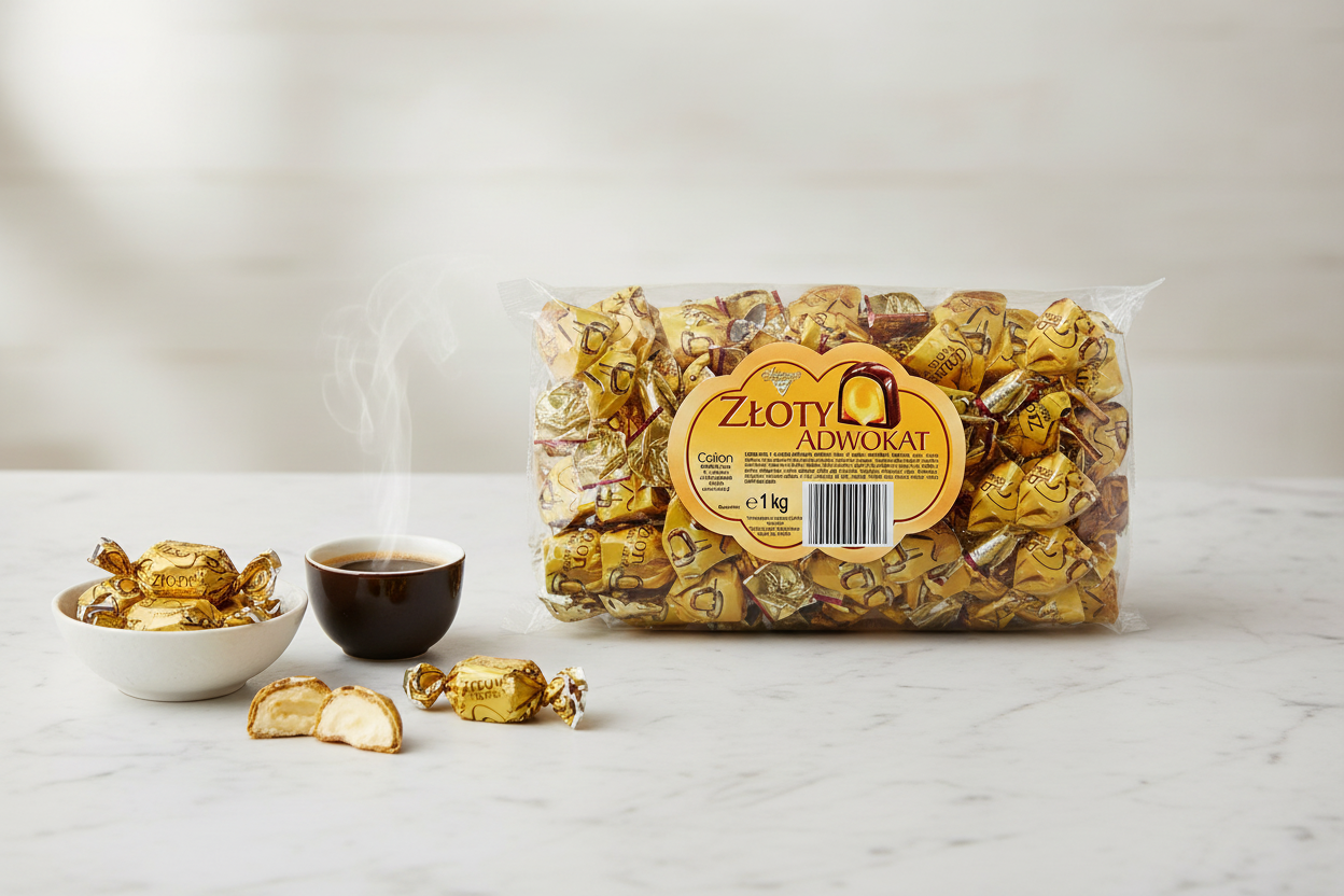 Złoty Adwokat Golden Advocate Candies 1kg on clean modern surface